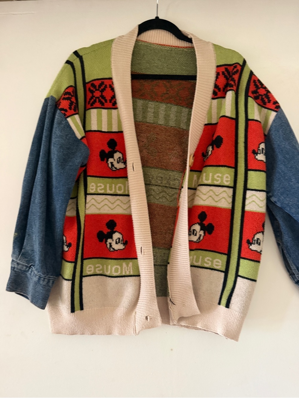 Mickey Mouse Graphic Cardigan Sweater - Multicolor